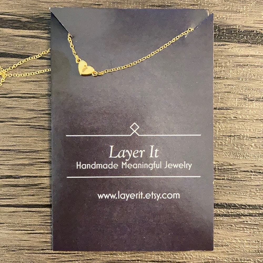 Gold plated T initial necklace